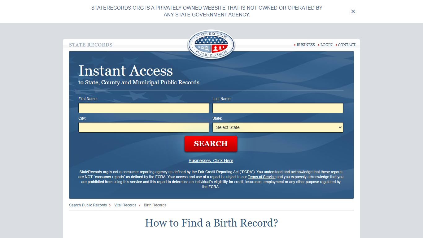 How to Find a Birth Record | StateRecords.org